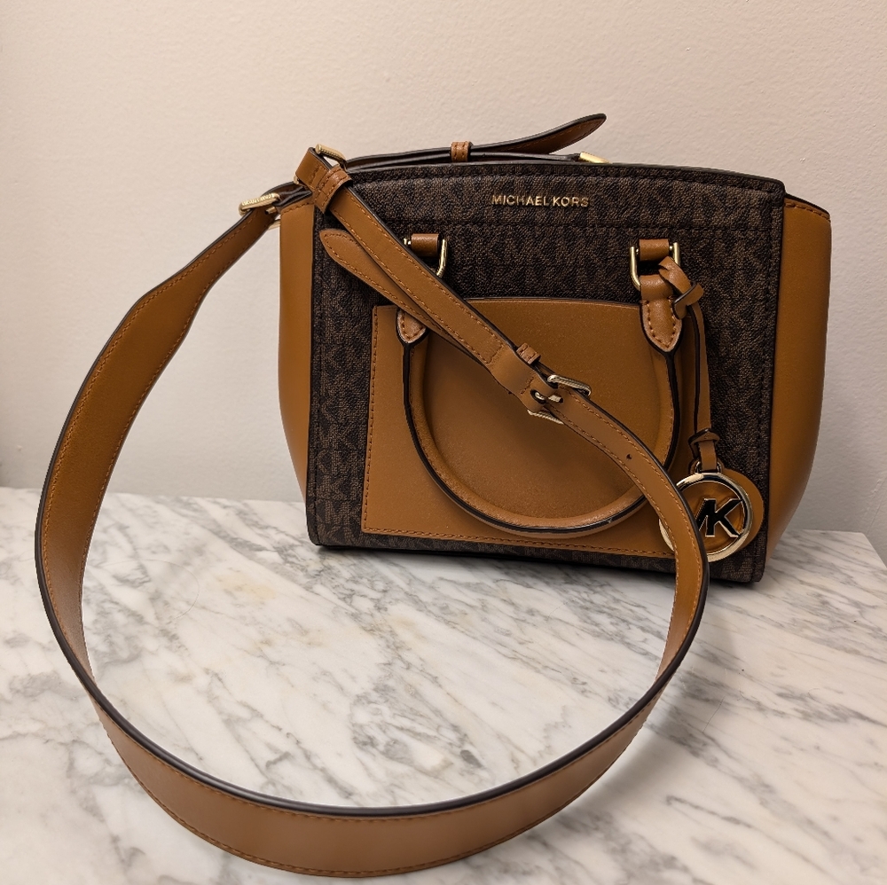 Michael Kors Light and Dark Brown Women's Bag - Picture 3 of 9